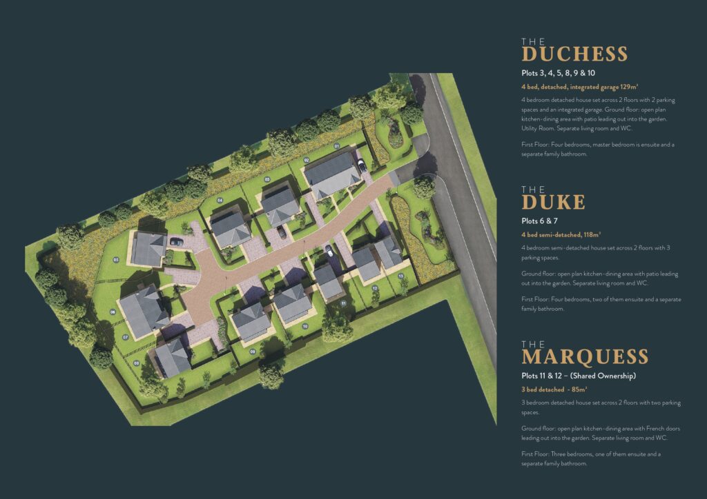 Site plan page from the Barons Gate property brochure
