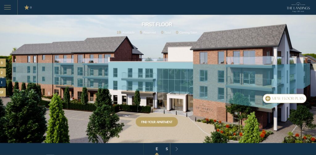 Interactive apartment picker on a property development website