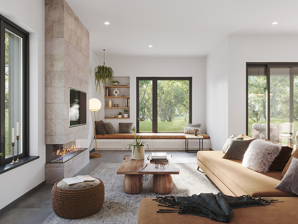 CGI open plan living room