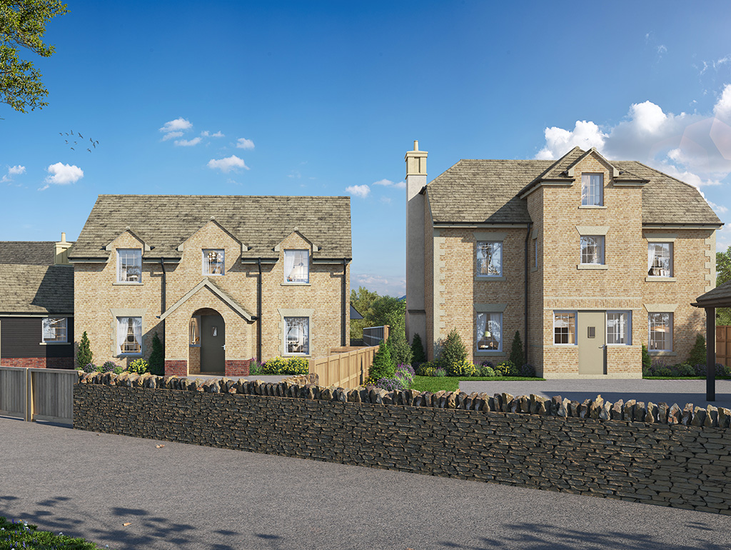 Fast house type CGI of two detached properties at Sturt Farm