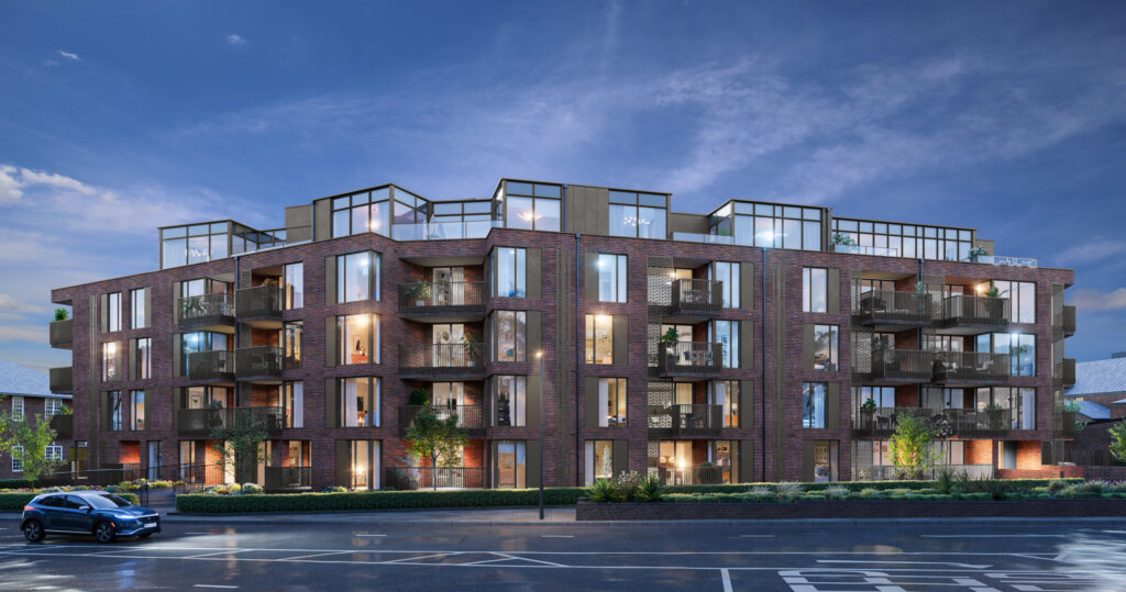 Property Marketing CGI London Apartment block CGI by night house visualisations example
