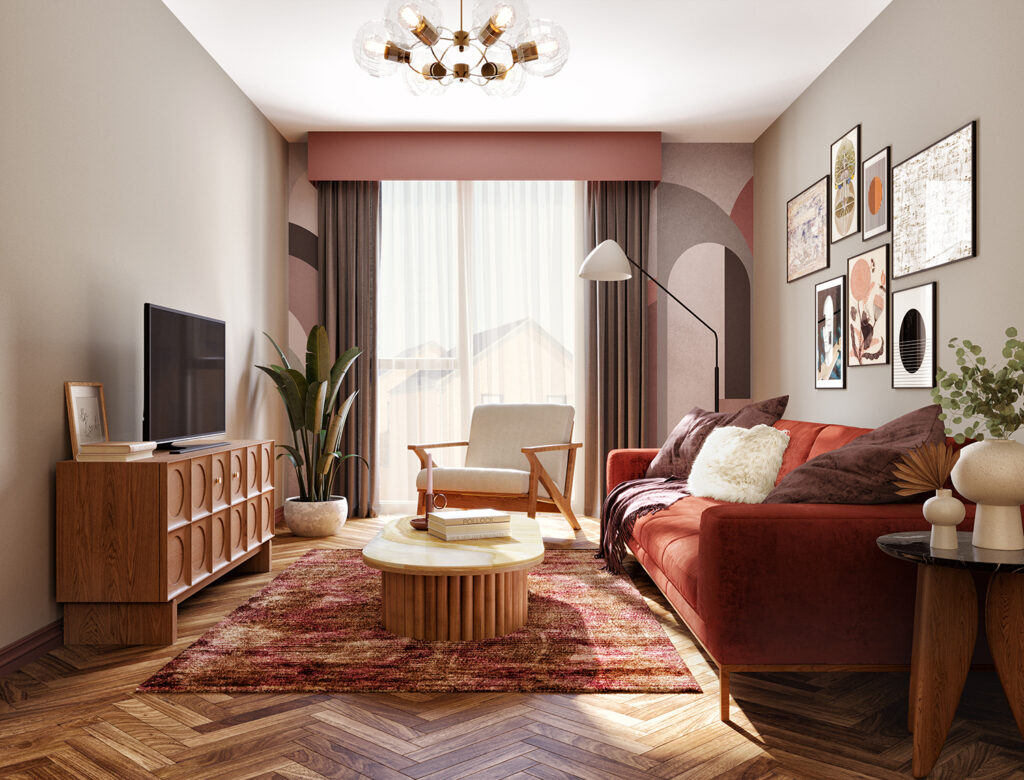 The Foundry Bauhaus Living Room Interior CGI